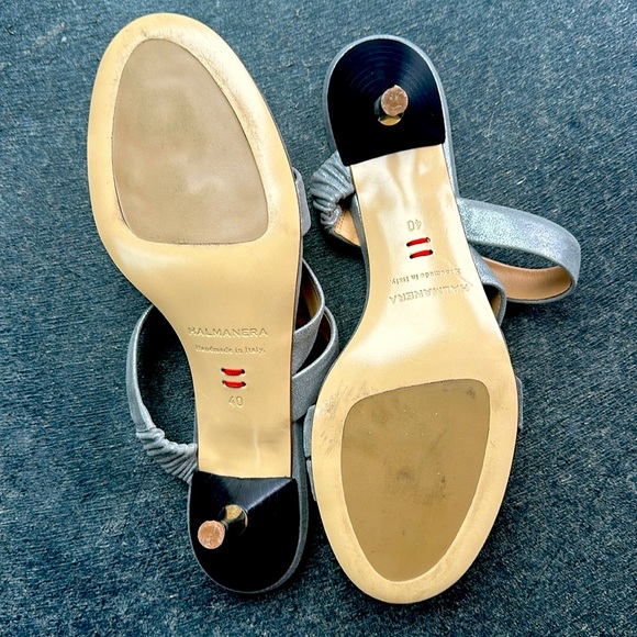 Halmanera Silver Strappy Slides Sz 40 - Picture 7 of 7